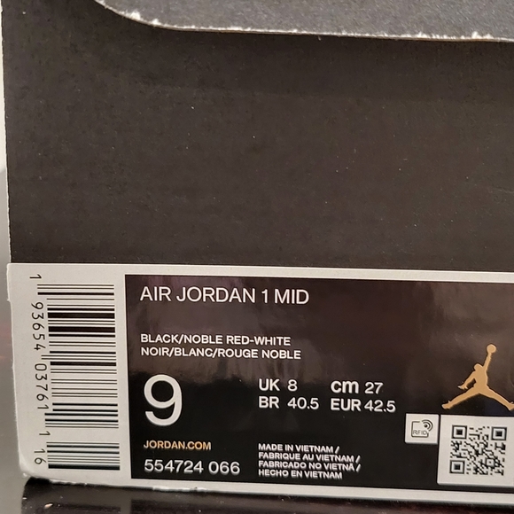 Air Jordan 1 Mid Bred Toe - Picture 2 of 8